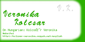 veronika kolcsar business card